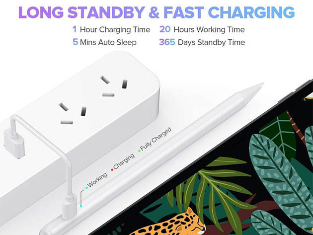 Stylus Pen for iPad 9th&10th Generation-2X Fast Charge Active Pencil Compatible with 2018-2023 Apple iPad Pro11&12.9'', iPad Air 3/4/5,iPad 6-10