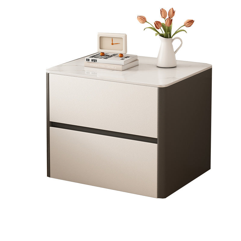 Rock Board Bedside Table Light Luxury High-end Home Bedroom Bedside Storage Cabinet 2024 New Simple Modern Storage Cabinet