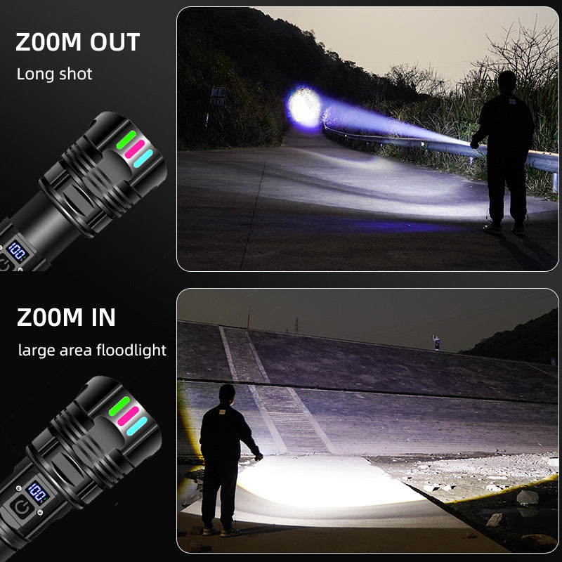 Cross-border New Flashlight Outdoor Ultra-bright Long-range Telescopic Portable White Laser Rechargeable Laser Gun Flashlight