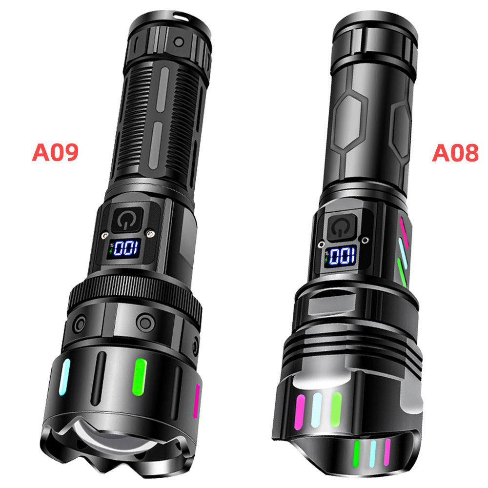 Cross-border New Flashlight Outdoor Ultra-bright Long-range Telescopic Portable White Laser Rechargeable Laser Gun Flashlight