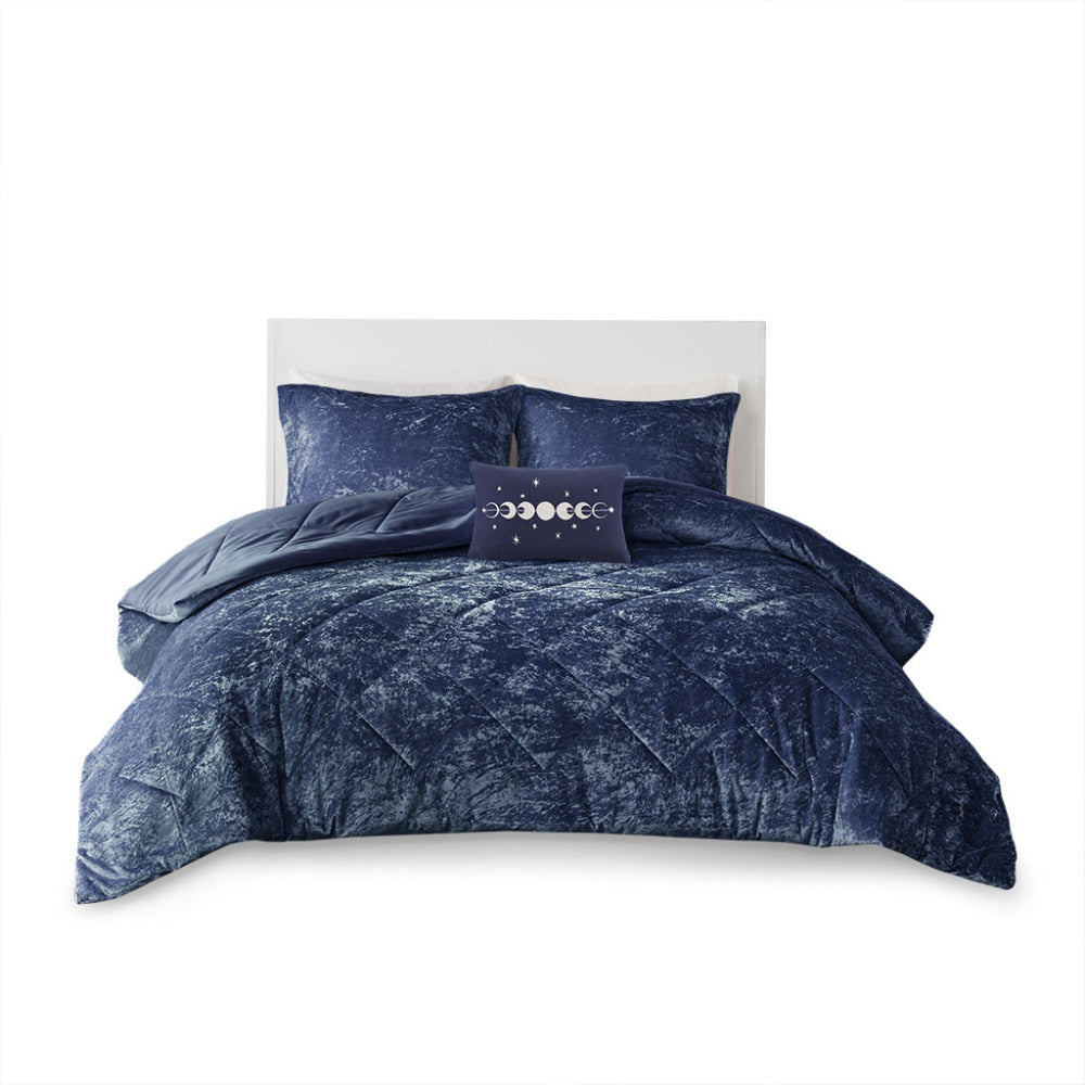 Twin/Twin XL Velvet Comforter Set with Throw Pillow