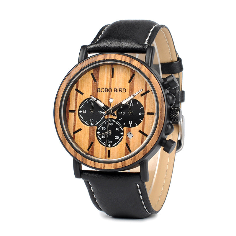 Wooden Watch GP009/10 Literary Male Youth Wooden Watch Luminous Watch