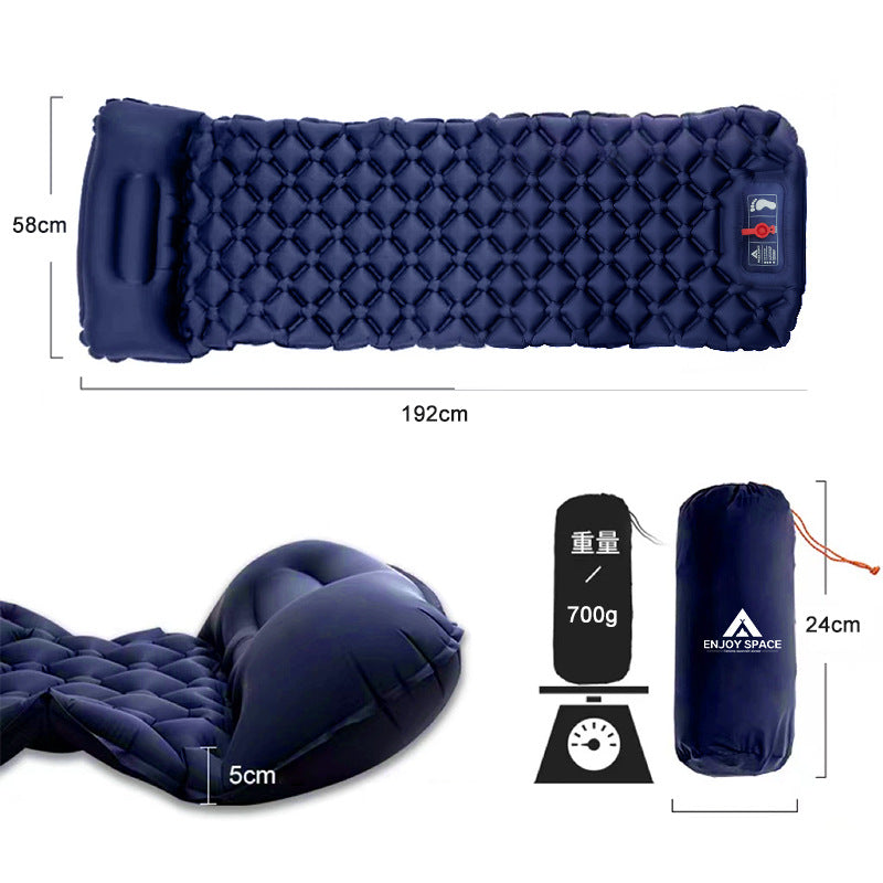 Outdoor Convenient Foot Press Integrated TPU Inflatable Cushion Camping Office Lunch Break Beach Inflatable Mattress