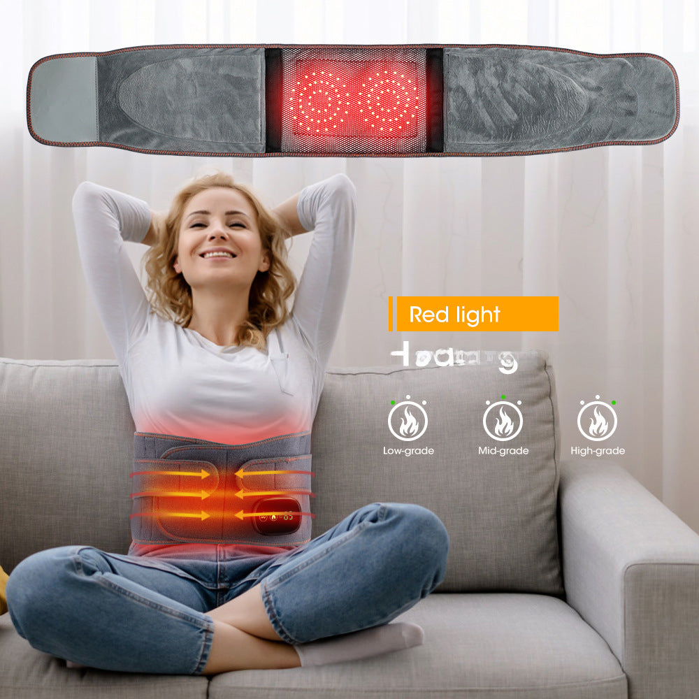 Factory Private Model Electric Heating Massage Waist Belt Artemisia Red Light Heating Large Capacity Battery Palace Warmer