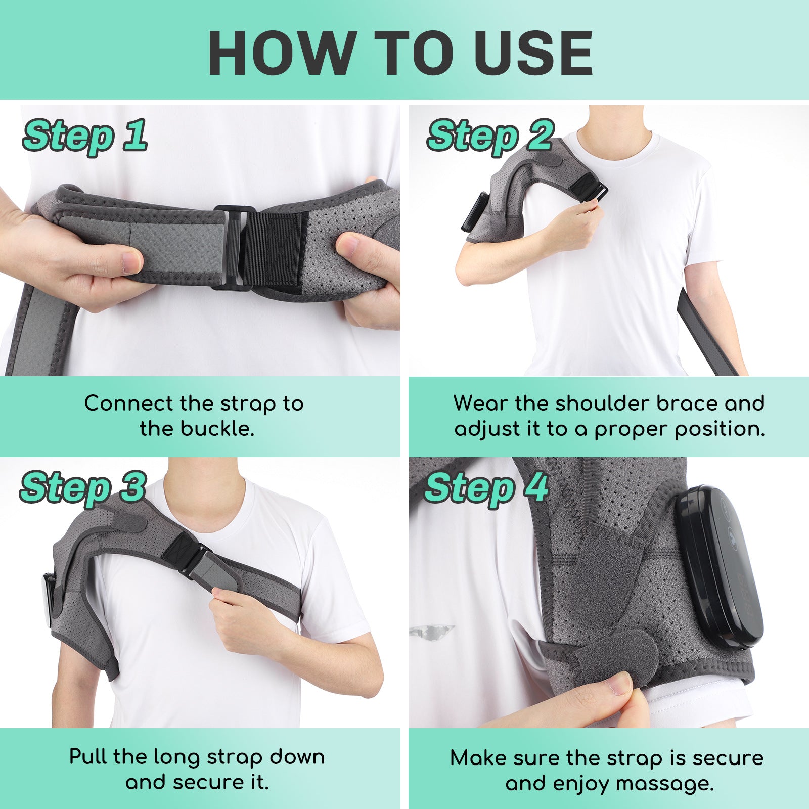 Electric Shoulder Pad For Middle-aged And Elderly Neck And Shoulder Joint Strain Heating Vibration Massage Pad