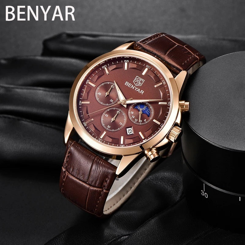 Watch Belt Multifunctional Waterproof Calendar Six-pin Calendar Business Men&#039;s Watch