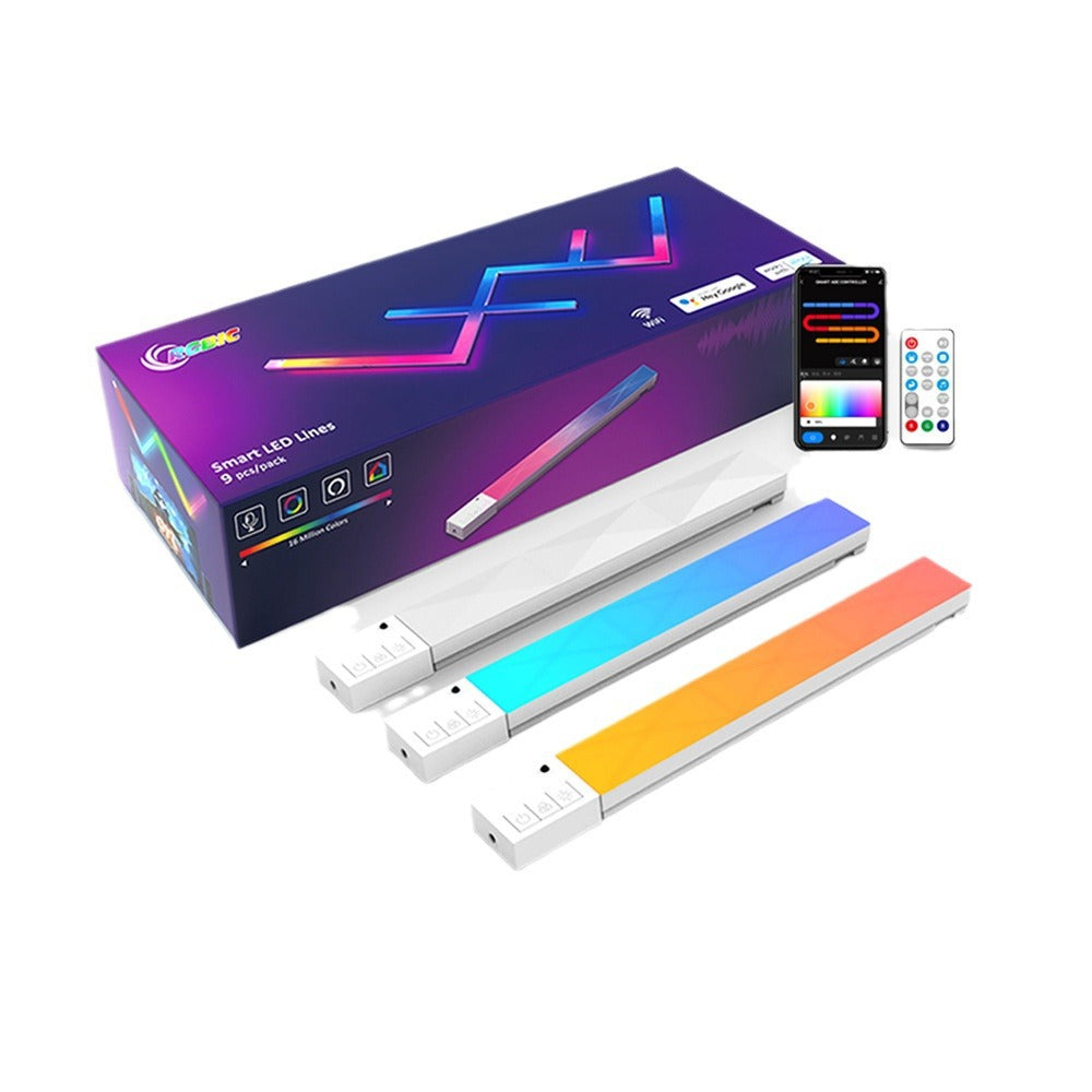 New RGB Magic Color Electric Competition Room Intelligent DIY Splicing Atmosphere Light Strip WiFi Music Indoor Wall Light