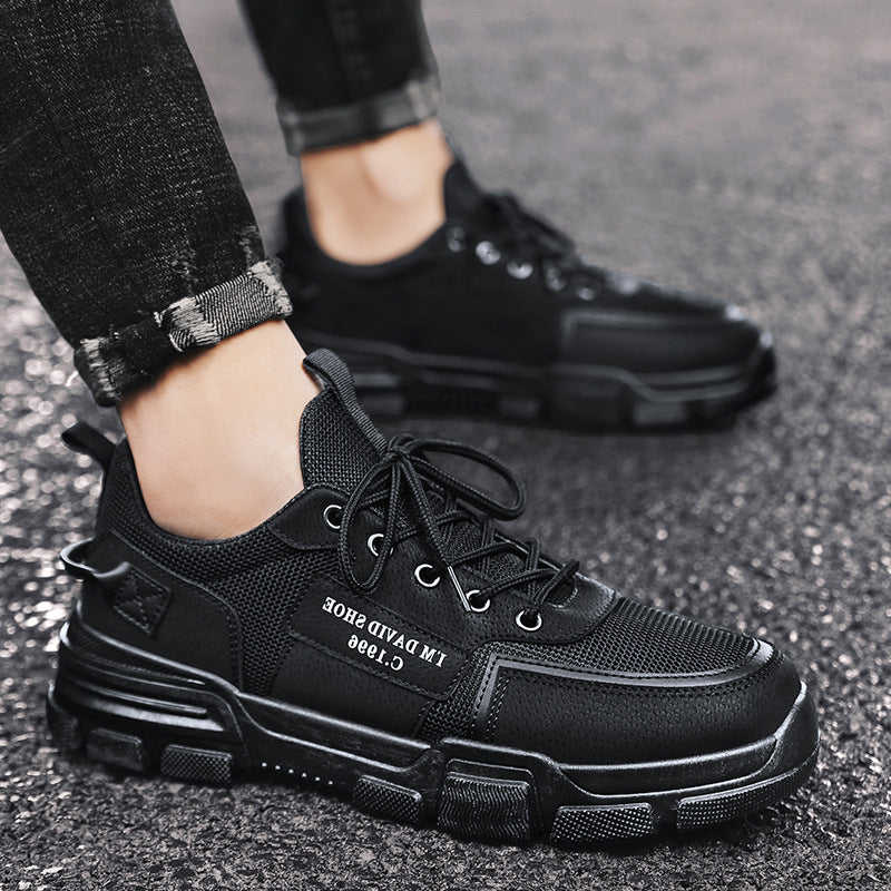 Men&#039;s Shoes Outdoor Non-slip Light Work Wear-resistant Black Sneakers Trend Sports Casual Breathable Labor Insurance Tide Shoes