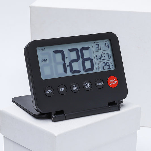 Convenient Multi-function Electronic Clock Travel Alarm Clock Ultra-thin Flip Watch With Light Simple Clock 035