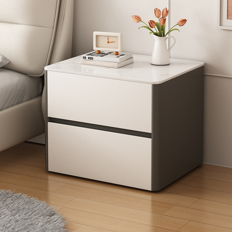 Rock Board Bedside Table Light Luxury High-end Home Bedroom Bedside Storage Cabinet 2024 New Simple Modern Storage Cabinet