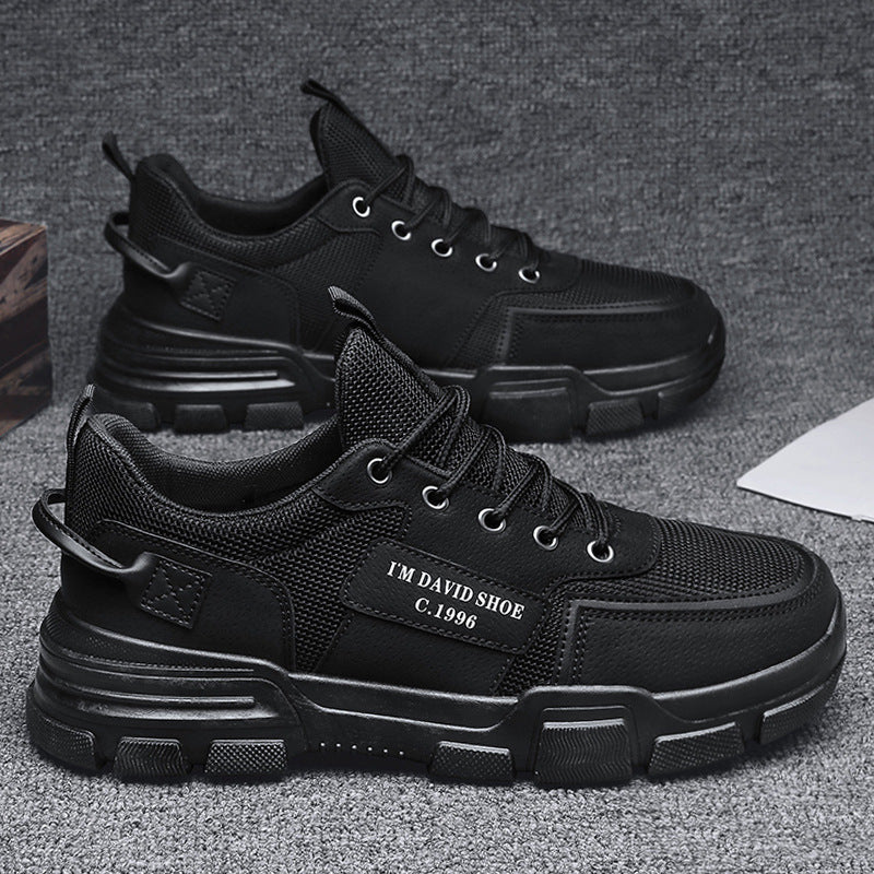 Men&#039;s Shoes Outdoor Non-slip Light Work Wear-resistant Black Sneakers Trend Sports Casual Breathable Labor Insurance Tide Shoes