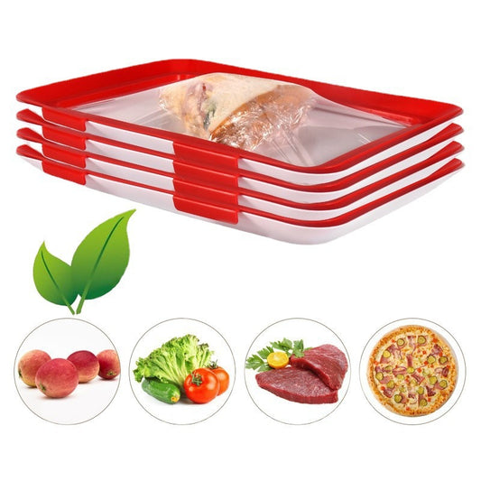 Vacuum Fresh-keeping Tray With Lid Refrigerator Fresh-keeping Box Stackable Storage Box Food Quick-frozen Fresh-keeping Box