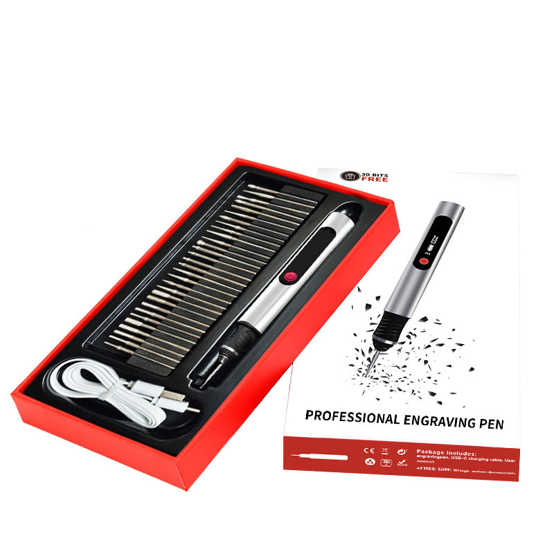 New Electric Engraving Pen Punch Cutting LCD Display Multifunctional Mini Rechargeable Nail Sander Suit