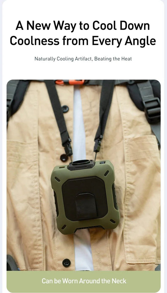 Outdoor Waist Fan USB Large Capacity Outdoor Roller Speed Turbine Bladeless Neck Wind